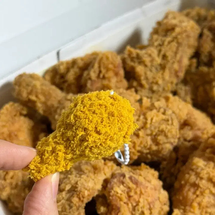 [BUNJANG] Fried Chicken Leg Crochet Keyring / 후라이드 닭다리 치킨 뜨개 키링