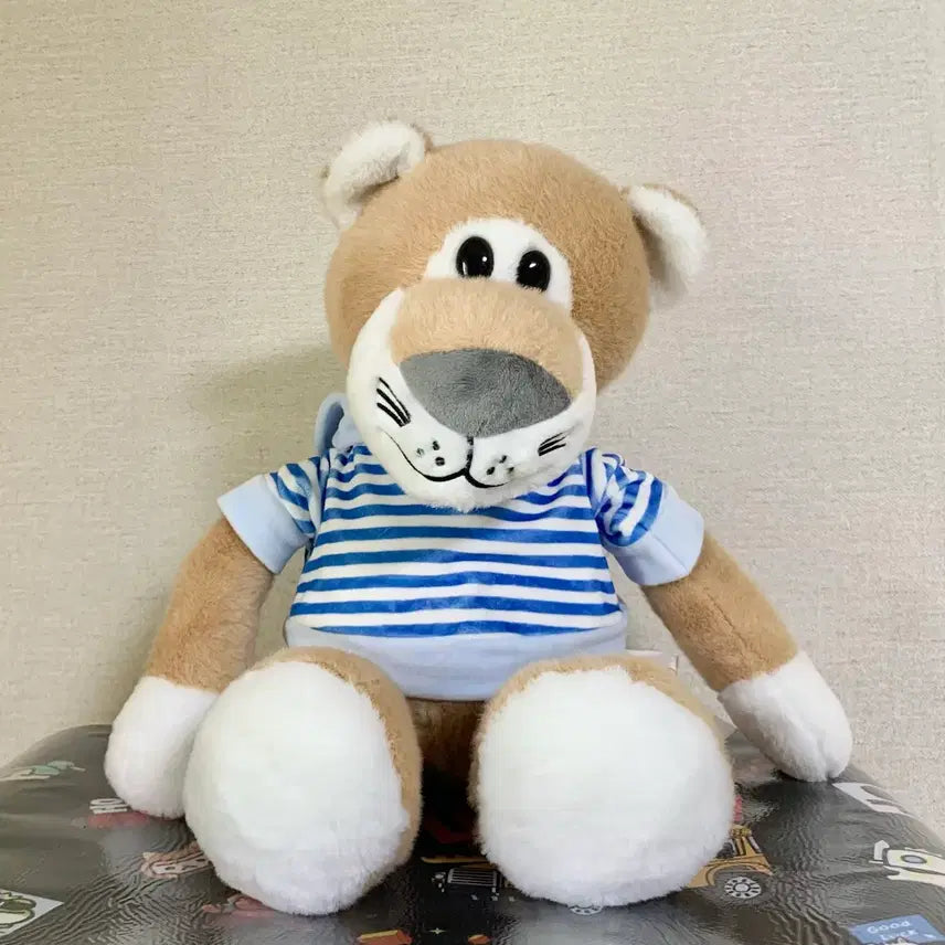 [BUNJANG] Striped Tiger Large Plush Doll 50cm / 새상품) 줄무늬 티셔츠 호랑이 대형인형 50cm