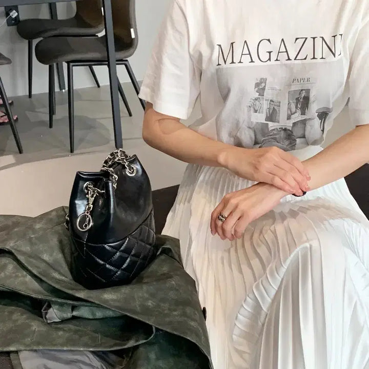 [BUNJANG] ByCini Printed Ivory T-shirt / 바이씨니 제작 프린팅 티셔츠:)