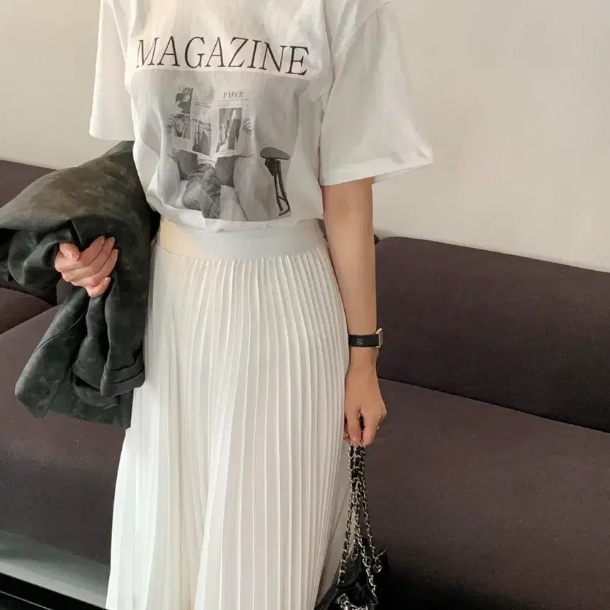 [BUNJANG] ByCini Printed Ivory T-shirt / 바이씨니 제작 프린팅 티셔츠:)