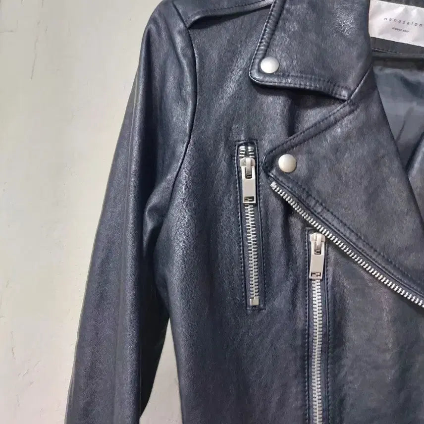 [BUNJANG] Nehevesalon Black Leather Rider Jacket / 네헤베살롱 블랙 레더 라이더 자켓