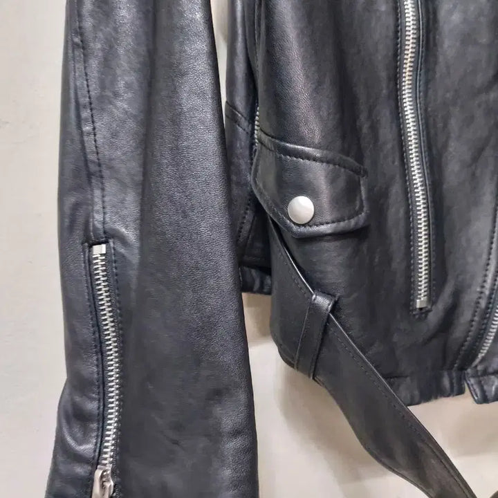 [BUNJANG] Nehevesalon Black Leather Rider Jacket / 네헤베살롱 블랙 레더 라이더 자켓