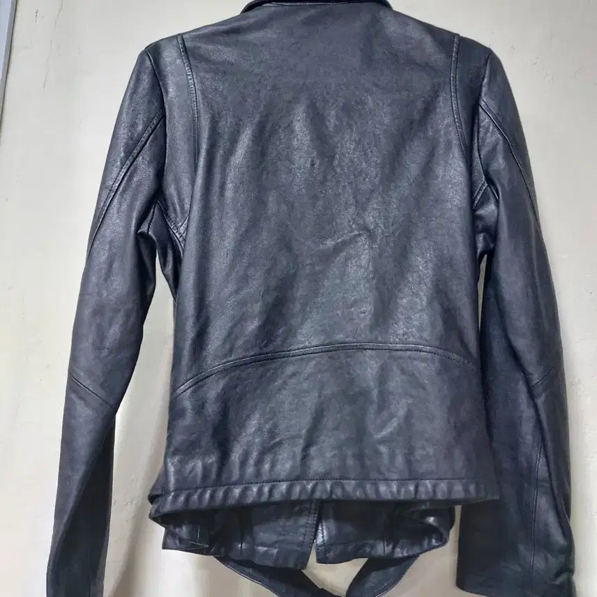 [BUNJANG] Nehevesalon Black Leather Rider Jacket / 네헤베살롱 블랙 레더 라이더 자켓