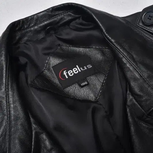 [BUNJANG] Feellus Cowhide Leather Trench Coat / 90S 레더 소가죽 트렌치 코트 100 M0073