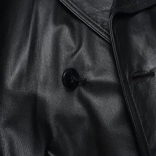 [BUNJANG] Feellus Cowhide Leather Trench Coat / 90S 레더 소가죽 트렌치 코트 100 M0073