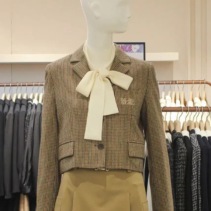 [BUNJANG] Kenneth Lady Checkered Cropped Jacket / 케네스레이디 체크 자켓