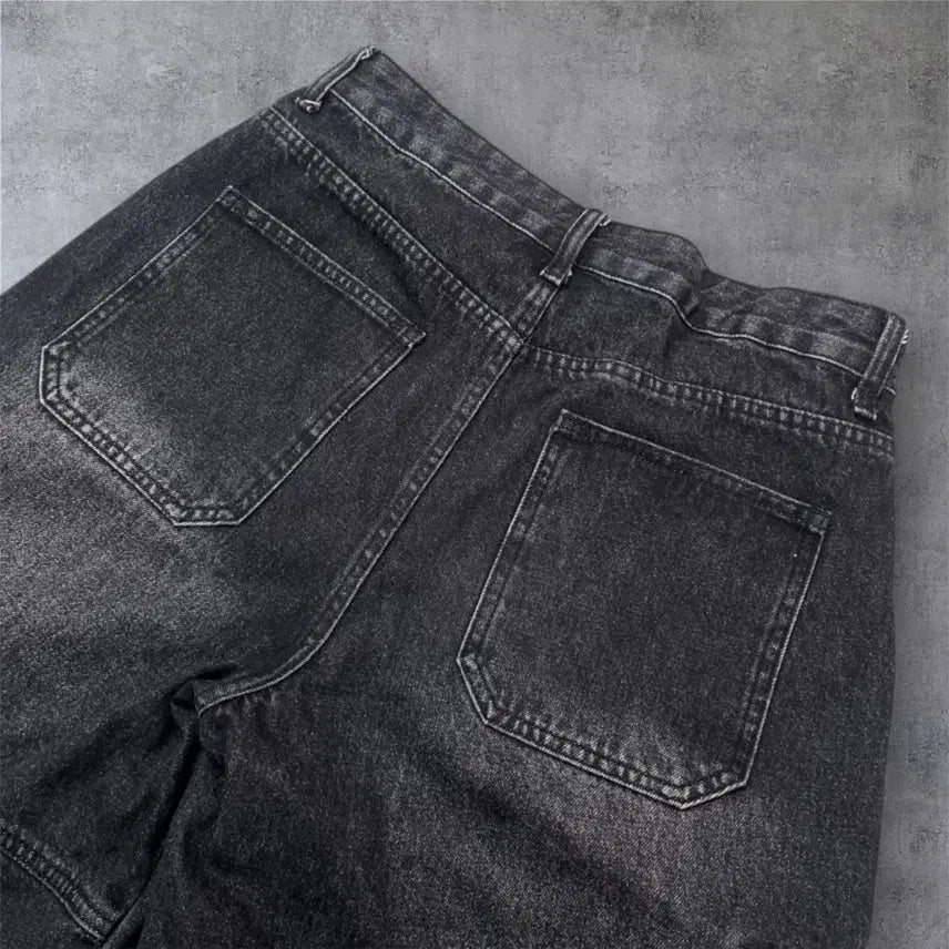[BUNJANG] Signature Black Denim Cargo Bermuda Shorts / 시그니처 Signature 흑청 카고 버뮤다 데님팬츠 반바지 S