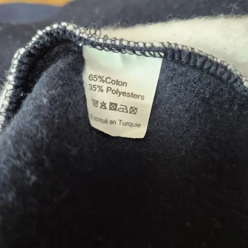 [BUNJANG] French Navy &amp; White Cotton Hooded Jumper / 프랑스 후드 집업 코튼 점퍼 아우터