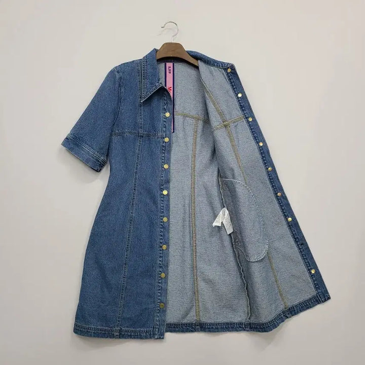 [BUNJANG] SJYP Denim Short Sleeve Dress - Alice - M / SJYP 데님 반팔 원피스/2021ss/M/앨리스/562