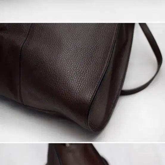 [BUNJANG] Emporio Armani Taupe Maxi Leather Dome Tote Bag / 아르마니 (EA) 타우페 맥시 레더돔 빅토트 숄더백