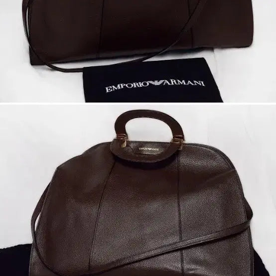 [BUNJANG] Emporio Armani Taupe Maxi Leather Dome Tote Bag / 아르마니 (EA) 타우페 맥시 레더돔 빅토트 숄더백