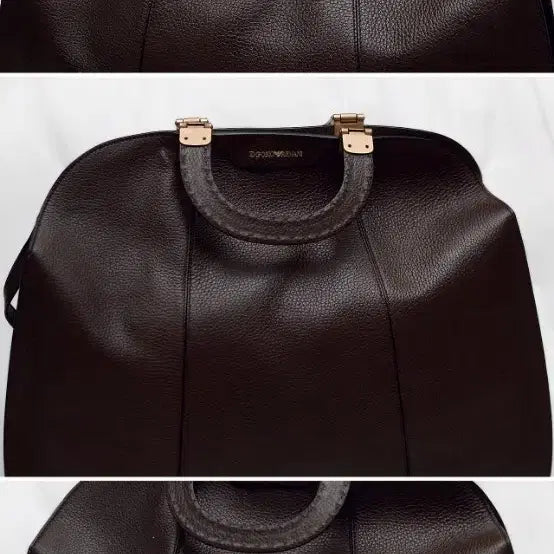 [BUNJANG] Emporio Armani Taupe Maxi Leather Dome Tote Bag / 아르마니 (EA) 타우페 맥시 레더돔 빅토트 숄더백