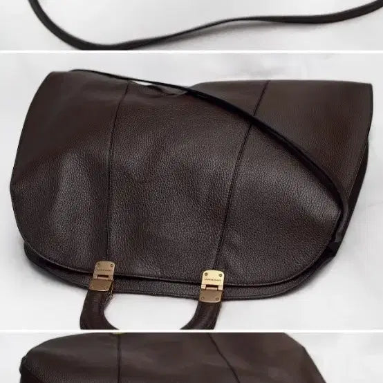 [BUNJANG] Emporio Armani Taupe Maxi Leather Dome Tote Bag / 아르마니 (EA) 타우페 맥시 레더돔 빅토트 숄더백