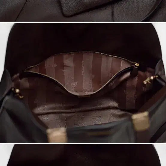[BUNJANG] Emporio Armani Taupe Maxi Leather Dome Tote Bag / 아르마니 (EA) 타우페 맥시 레더돔 빅토트 숄더백
