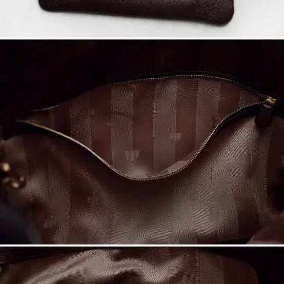 [BUNJANG] Emporio Armani Taupe Maxi Leather Dome Tote Bag / 아르마니 (EA) 타우페 맥시 레더돔 빅토트 숄더백
