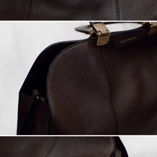 [BUNJANG] Emporio Armani Taupe Maxi Leather Dome Tote Bag / 아르마니 (EA) 타우페 맥시 레더돔 빅토트 숄더백