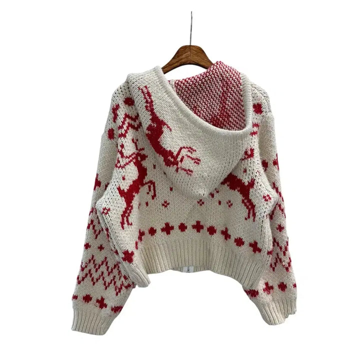 [BUNJANG] Woman Nordic Knit Zip-Up / 우먼 노르딕 니트 집업