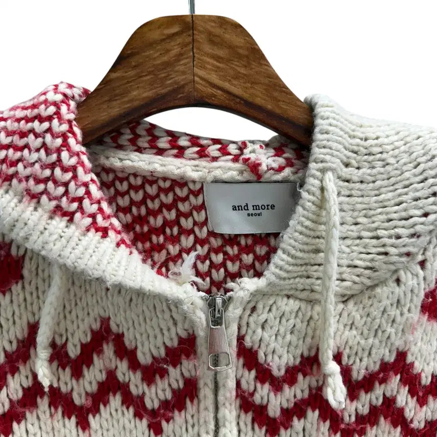 [BUNJANG] Woman Nordic Knit Zip-Up / 우먼 노르딕 니트 집업