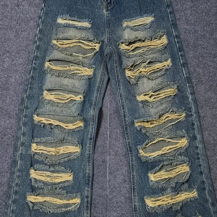 [BUNJANG] 24ANS Distressed Ripped Jeans Pants / 24ANS 디스트로이드 펑키 찢청 팬츠(급처)