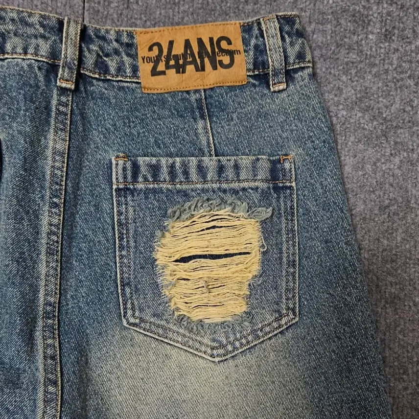 [BUNJANG] 24ANS Distressed Ripped Jeans Pants / 24ANS 디스트로이드 펑키 찢청 팬츠(급처)