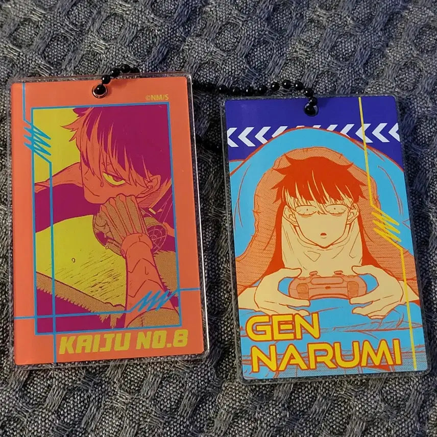 [BUNJANG] Kaiju No. 8 Narumi and Hoshina Slide Keyring Bundle / [개봉/전시] 괴수 8호 원화전 슬라이드 키링 나루미 호시나 일괄 판매