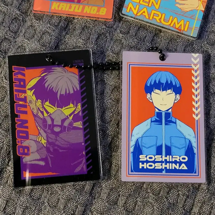 [BUNJANG] Kaiju No. 8 Narumi and Hoshina Slide Keyring Bundle / [개봉/전시] 괴수 8호 원화전 슬라이드 키링 나루미 호시나 일괄 판매