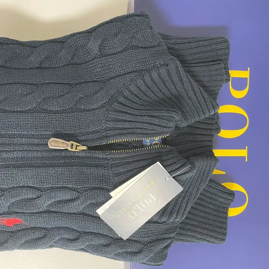 [BUNJANG] Polo Ralph Lauren Cable Knit Quarter Zip Sweater / 폴로 랄프로렌 쿼터 지퍼 케이블 니트 M 새상품(백화점 구매 정품)