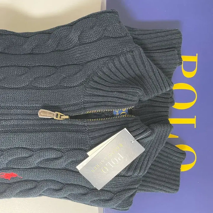 [BUNJANG] Polo Ralph Lauren Cable Knit Quarter Zip Sweater / 폴로 랄프로렌 쿼터 지퍼 케이블 니트 M 새상품(백화점 구매 정품)