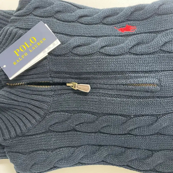 [BUNJANG] Polo Ralph Lauren Cable Knit Quarter Zip Sweater / 폴로 랄프로렌 쿼터 지퍼 케이블 니트 M 새상품(백화점 구매 정품)