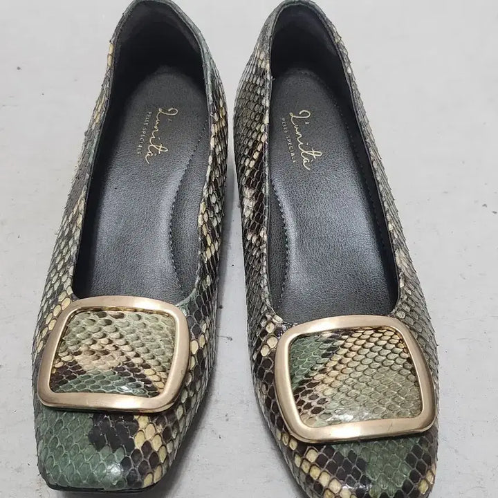 [SOLD OUT] 235 Limiti 스퀘어 뱀피 플랫 슈즈