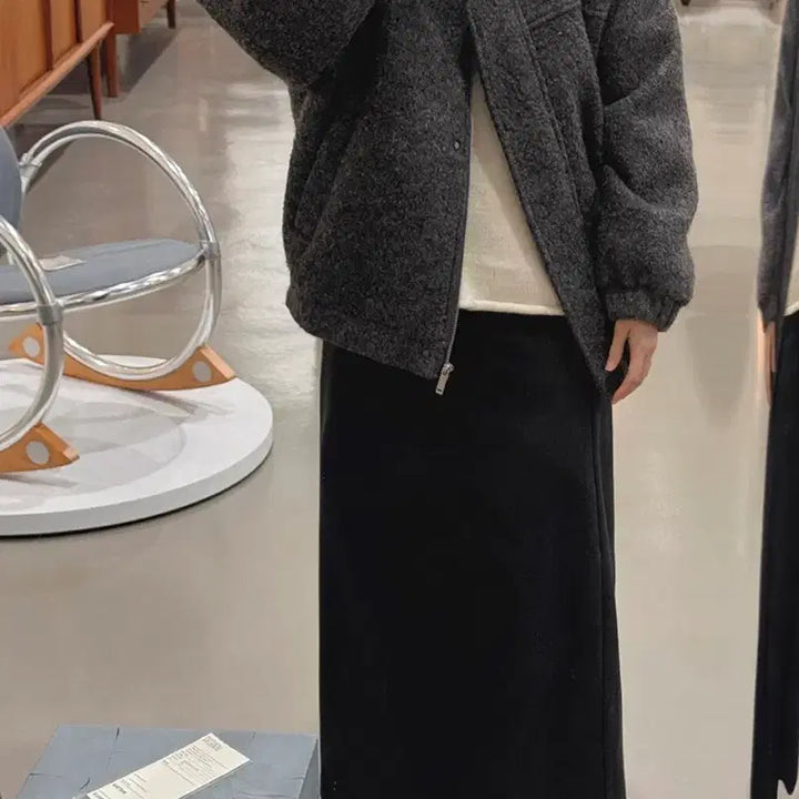 [BUNJANG] Slowand Mode Simple Hidden Button Blouson Coat Charcoal Gray / 슬로우앤드 모드심플 히든단작 블루종코트 차콜그레이
