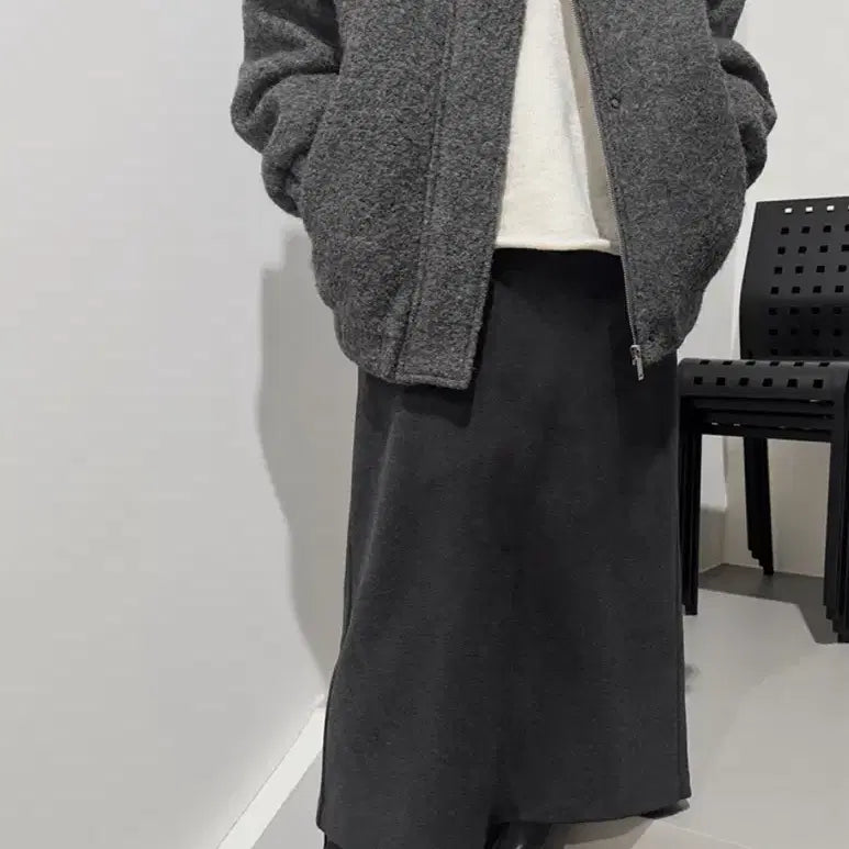 [BUNJANG] Slowand Mode Simple Hidden Button Blouson Coat Charcoal Gray / 슬로우앤드 모드심플 히든단작 블루종코트 차콜그레이