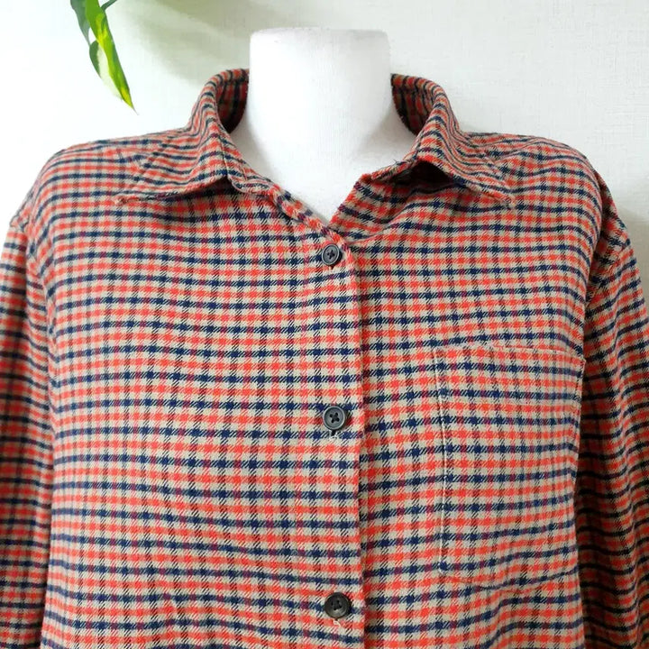 [BUNJANG] Uniqlo Checked Shirt Red M / 유니클로 보들 잔체크셔츠 66 레드 M