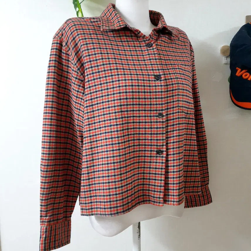 [BUNJANG] Uniqlo Checked Shirt Red M / 유니클로 보들 잔체크셔츠 66 레드 M