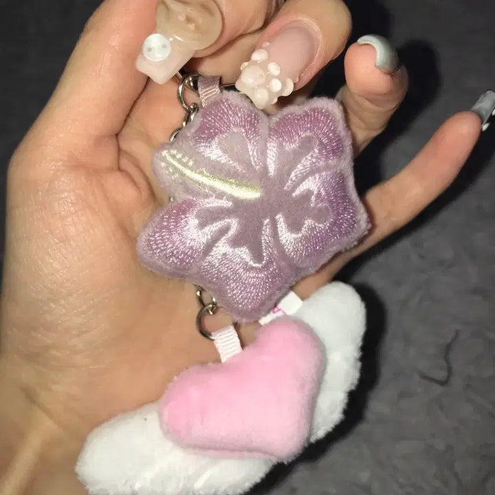 [BUNJANG] Canmake Aloha Mugunghwa Heart Keyring Pink / 새상품 캔메이크 알로하 무궁화꽃 하트 키링 핑크