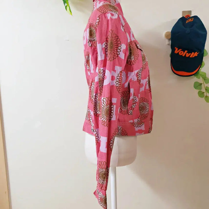 [BUNJANG] Oilily Cotton Jacket Pink M / 오일릴리 정품 화사한레터링 코튼자켓 66 핑크 M