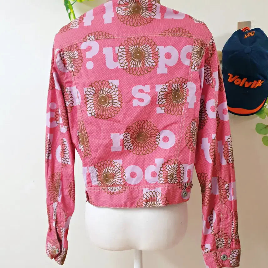 [BUNJANG] Oilily Cotton Jacket Pink M / 오일릴리 정품 화사한레터링 코튼자켓 66 핑크 M
