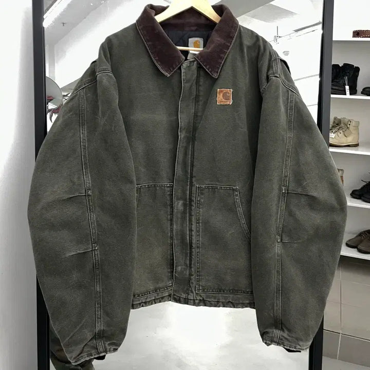 [BUNJANG] Carhartt OG J22 Moss Green Arctic Duck Canvas Work Jacket / 칼하트 OG J22 mos 모스그린 아크틱 빅사이즈 덕캔버스 워크자켓