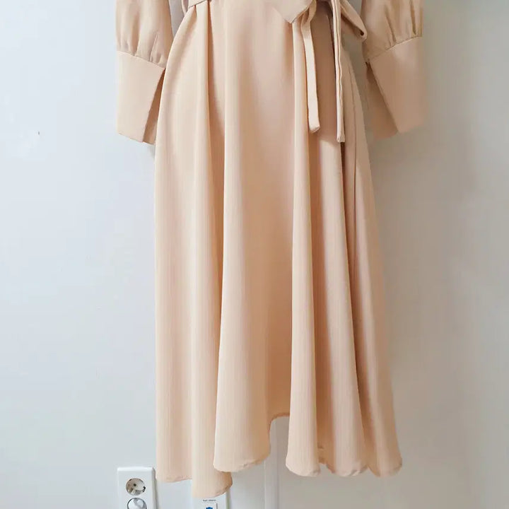 [BUNJANG] Open Closet Wrap Style Belted Long Dress Peach / 오픈클로젯 랩스타일 벨티드 롱원피스 55 66 피치