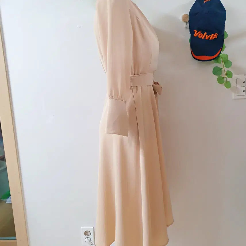 [BUNJANG] Open Closet Wrap Style Belted Long Dress Peach / 오픈클로젯 랩스타일 벨티드 롱원피스 55 66 피치