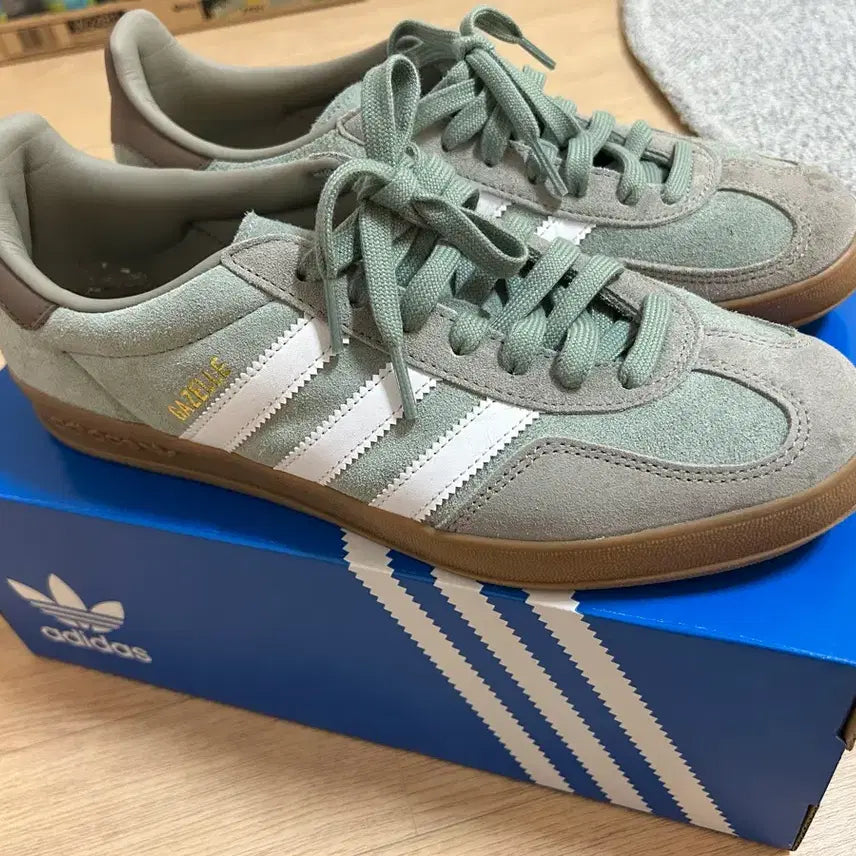 [BUNJANG] Adidas Gazelle Indoor Green Brown Sneakers / 아디다스 가젤인도어 그린브라운 270 판매