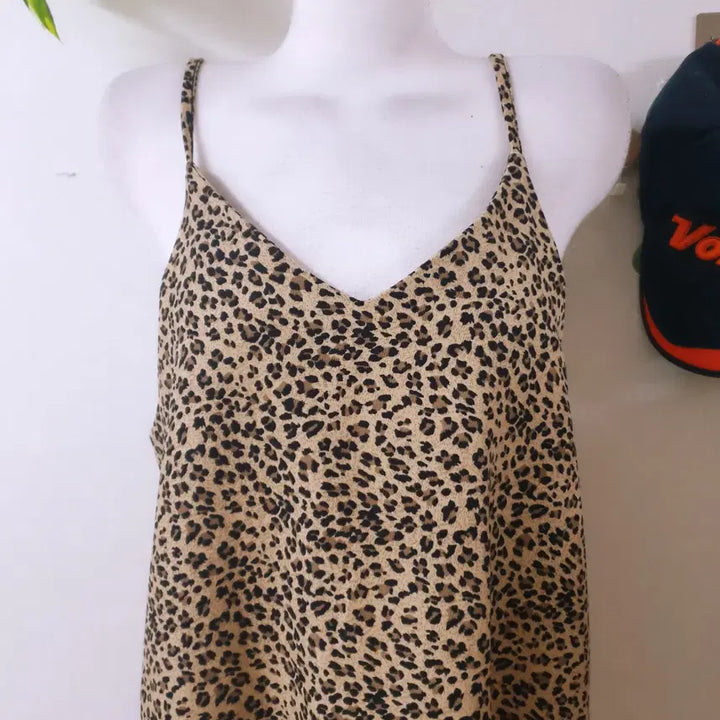 [BUNJANG] 8 Seconds Corduroy Leopard Maxi Dress / 8세컨즈 코듀로이 레오파드 나시롱원피스 55 66 F