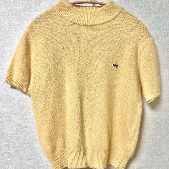 [BUNJANG] Lacoste Yellow Knit T-shirt / 라코스테 반팔 노랑 니트