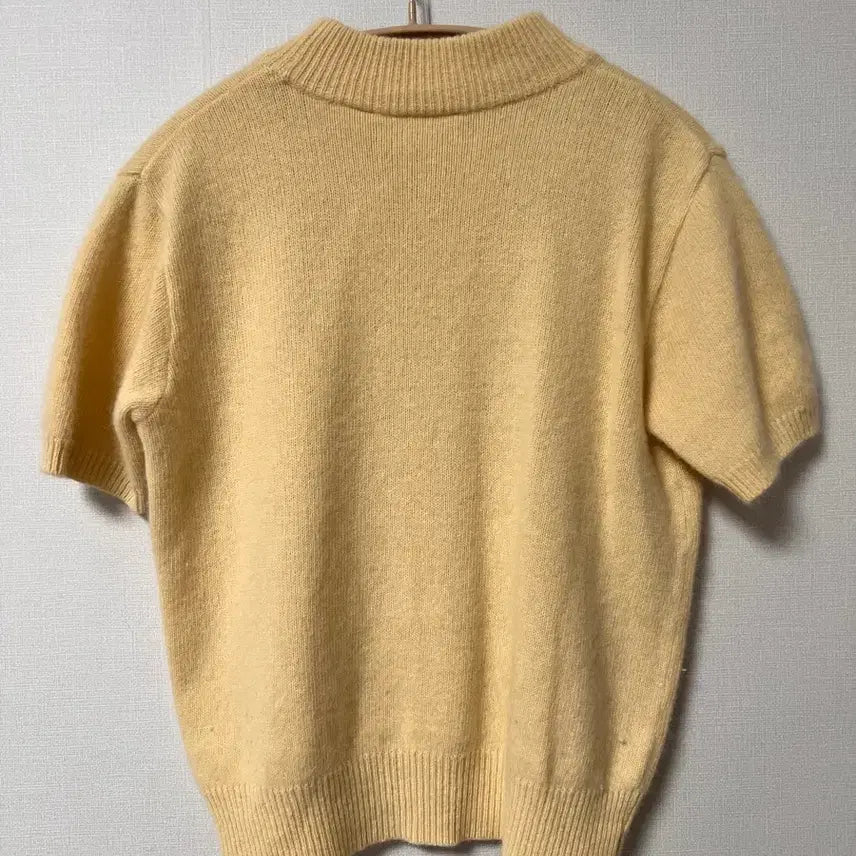 [BUNJANG] Lacoste Yellow Knit T-shirt / 라코스테 반팔 노랑 니트