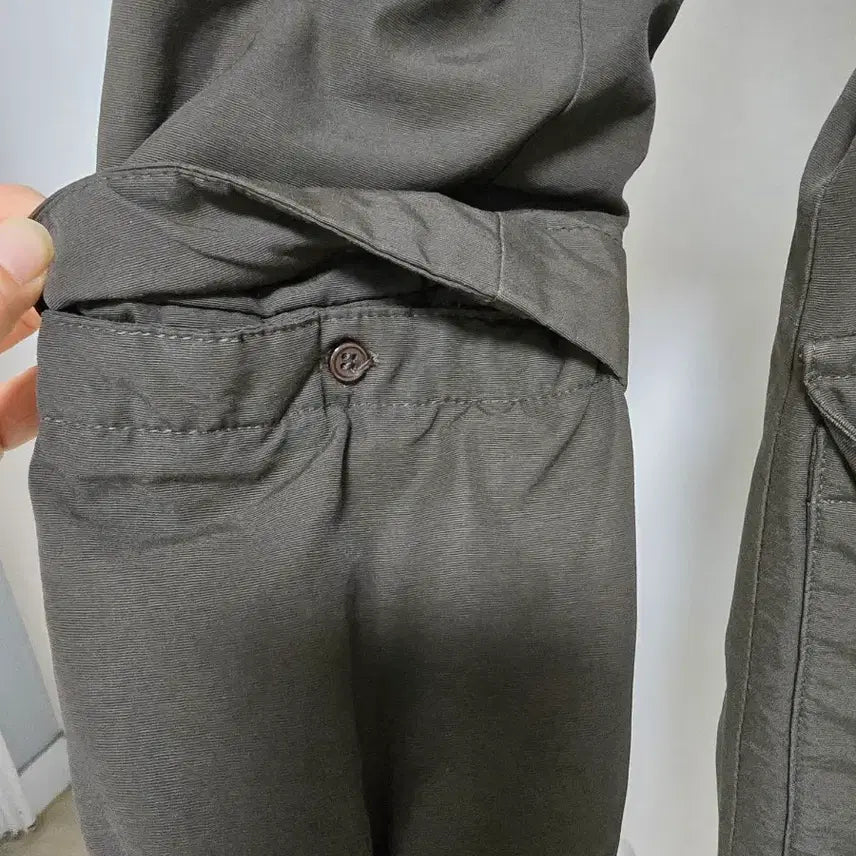 [BUNJANG] Long Khaki Padded Coat / 퍼 후드 롱 카키 패딩