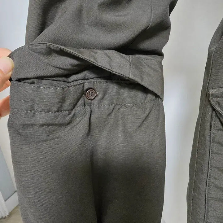 [BUNJANG] Long Khaki Padded Coat / 퍼 후드 롱 카키 패딩