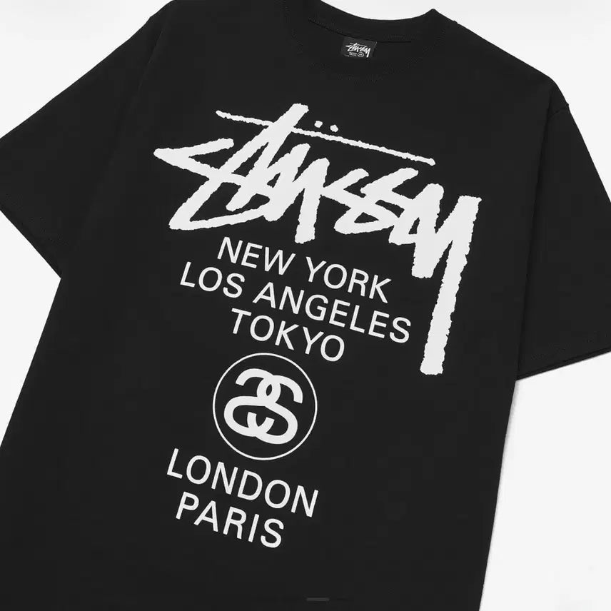 [BUNJANG] Stussy World Tour T-shirt Black L / 스투시 월드투어 티셔츠 블랙 2024,2025