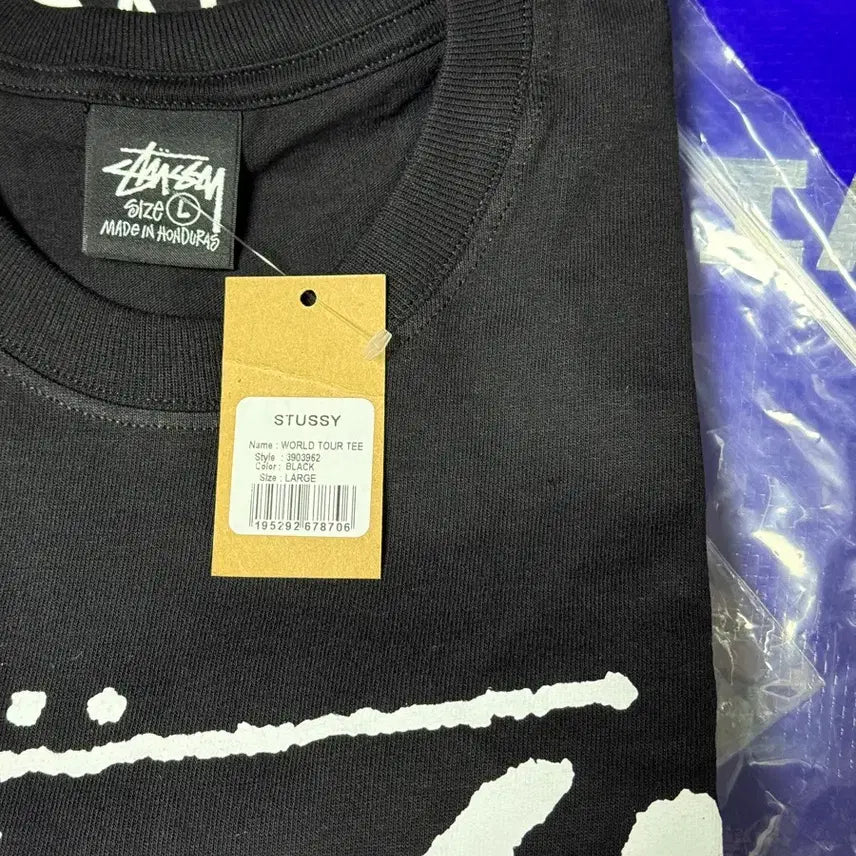 [BUNJANG] Stussy World Tour T-shirt Black L / 스투시 월드투어 티셔츠 블랙 2024,2025