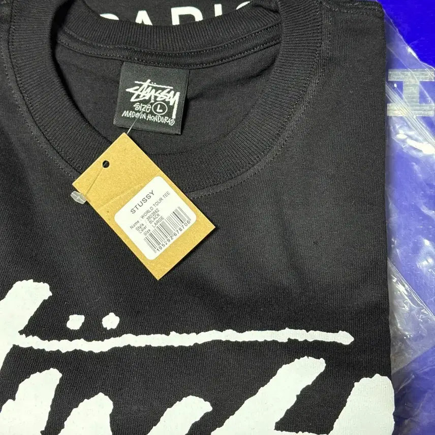 [BUNJANG] Stussy World Tour T-shirt Black L / 스투시 월드투어 티셔츠 블랙 2024,2025