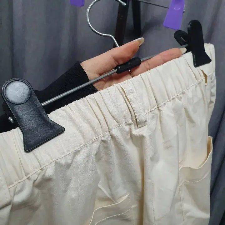 [BUNJANG] L Cream Pocket Wide Banding Long Pants / L크림 포켓 와이드 밴딩 롱팬츠